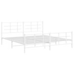 vidaXL Cadre de lit métal avec tête de lit/pied de lit blanc 193x203cm