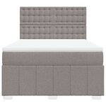 vidaXL Sommier à lattes de lit avec matelas Taupe 140x190 cm Tissu