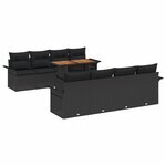 vidaXL Ensemble de canapé de jardin 7 Pièces Noir 100 x 55 x 73 cm