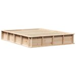 vidaXL Cadre de lit Marron 135 x 190 cm Bois massif en pin