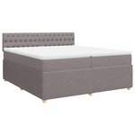 vidaXL Sommier à lattes de lit avec matelas Taupe 200x200 cm Tissu