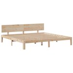 vidaXL Lit bibliothèque sans matelas 200x200 cm bois massif de pin