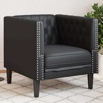 vidaXL Fauteuil Chesterfield Argyle Noir 71 x 74.5 x 70.5 cm Faux cuir