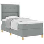 vidaXL Lit à ressorts avec matelas Gris clair 90 x 200 cm tissu