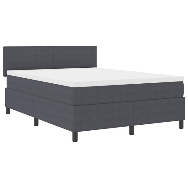 vidaXL Lit à ressort LED Gris foncé et blanc 140 x 190 cm