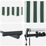 vidaXL Auvent Rétractable Vert et blanc 500 × 350 cm