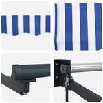 vidaXL Auvent rétractable Bleu et Blanc 4 x 2 m