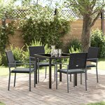 vidaXL Ensemble de salle à manger pour jardin 5 Pièces Noir Poly rotin