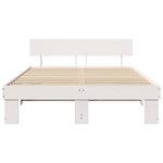 vidaXL Cadre de lit Blanc 150 x 200 cm Bois massif en pin