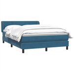 vidaXL Sommier à lattes de lit et matelas bleu foncé 160x210cm velours