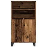 vidaXL Buffet haut vieux bois 60x36x110 cm bois d'ingénierie