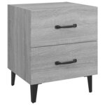 vidaXL Tables de chevet 2 Pièces Sonoma gris 40x35x47 5 cm