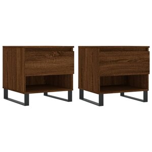 vidaXL Tables basses 2 Pièces chêne marron 50x46x50 cm bois d'ingénierie