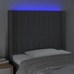 vidaXL Tête de lit à LED Gris foncé 83x16x118/128 cm Tissu