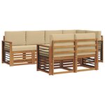 vidaXL Ensemble de canapés d'extérieur 7 pc Naturel et Beige Polyester