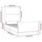 vidaXL Cadre de lit sans matelas gris clair 90x200 cm tissu