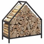 vidaXL Portant de bois chauffage noir 60x25x60 cm