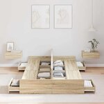 vidaXL Cadre de lit avec rangement Chêne sonoma 120 x 200 cm
