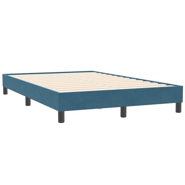 vidaXL Cadre de lit sans matelas bleu foncé 120x210 cm velours