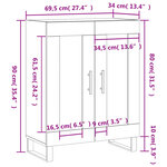 vidaXL Buffet sonoma gris 69 5x34x90 cm bois d'ingénierie