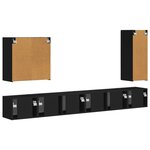 vidaXL Ensemble de meuble TV mural Montage mural 6 Pièces Noir