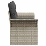 vidaXL Sofa de jardin 2 places avec des coussins gris clair en poly rattan