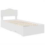 vidaXL Cadre de lit avec tiroir Blanc 90 x 200 cm Bois d'ingénierie