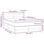vidaXL Sommier à lattes de lit et matelas gris clair 160x210cm velours