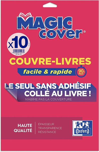 Oxford Couvre-livres "Magic Cover", contenu: 10 feuilles
