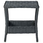 vidaXL Table de jardin Gris foncé 45x45x46 5 cm Résine tressée