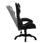 Chaise fauteuil siège pivotante de bureau informatique étude de jeux vidéo avec LED RVB et similicuir gris 02_0024206