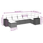 vidaXL Salon de jardin avec coussins 7 Pièces beige résine tressée