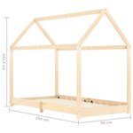 vidaXL Cadre de lit d'enfant Bois de pin massif 90 x 200 cm