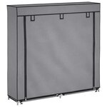vidaXL Armoire à chaussures avec housse Gris 115x28x110 cm Tissu
