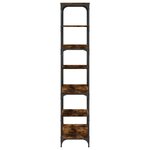 vidaXL Bibliothèque chêne fumé 91x36x176 cm bois ingénierie et acier
