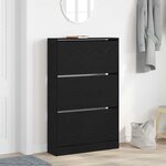 vidaXL Armoire à chaussures avec porte Chêne noir 80 x 21 x 125.5 cm