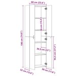 vidaXL Buffet haut vieux bois 60x32x190 cm bois d'ingénierie