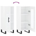 vidaXL Buffet Blanc brillant 34 5x34x90 cm Bois d'ingénierie