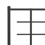 vidaXL Cadre de lit métal avec tête de lit/pied de lit noir 183x213 cm