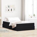 vidaXL Lit avec rangement et matelas Noir 120 x 190 cm Velours