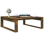 vidaXL Table basse Chêne fumé 100x100x35 cm Bois d'ingénierie