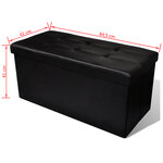 vidaXL Banc de rangement Noir 84.5 x 41 x 41 cm Bois d'ingénierie