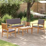 vidaXL Ensemble de canapé de jardin 4 Pièces Marron Bois d'acacia massif
