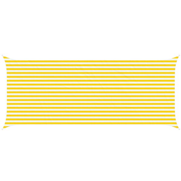 vidaXL Voile d'ombre Jaune et blanc 6 x 2 5 m 100   polyester Oxford