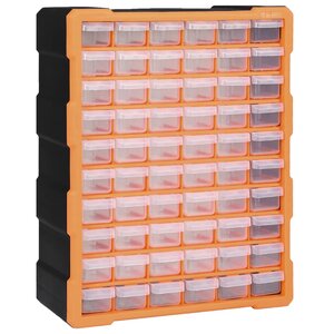 vidaXL Organisateur multi-tiroirs avec 60 tiroirs 38x16x47 5 cm