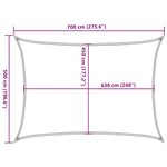 vidaXL Voile d'ombrage 160 g/m² Beige 5x7 m PEHD