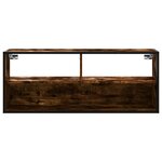 vidaXL Meuble TV chêne fumé 100x31x39 5 cm bois d'ingénierie et métal