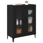 vidaXL Buffet Chêne noir 69 5 x 34 x 90 cm Bois d'ingénierie et fer