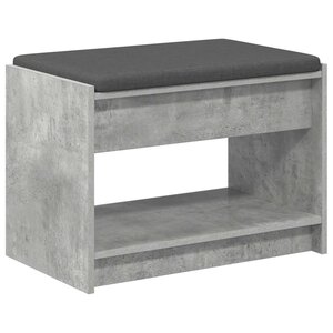 vidaXL Banc d'entrée Gris Béton 63 x 38 x 45 cm
