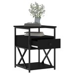 vidaXL Tables de chevet 2 Pièces noir 40x42x55 cm bois d’ingénierie